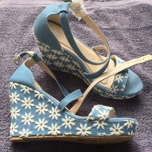 Light Blue Denim Wdges